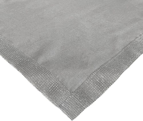Overlay met glanzende draad en zirkonen grijs OHE01-2