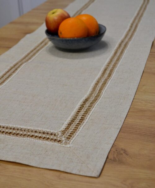 Beige boho tafelloper OHJ05-1