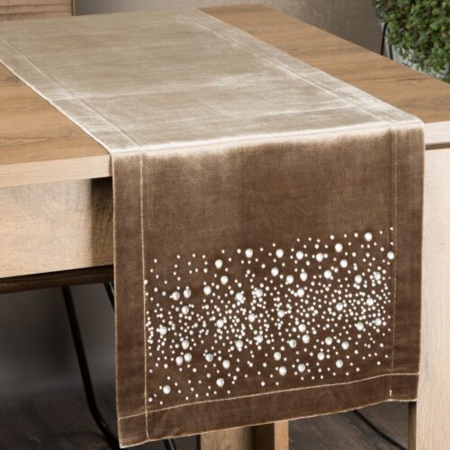 OIB-02 Fluwelen tafelloper met diamantjes OIB-02