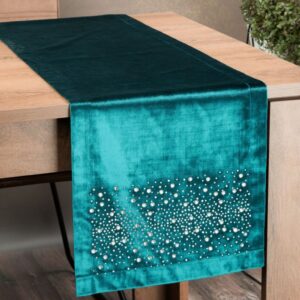 Fluwelen tafelloper met diamantjes OIB-03