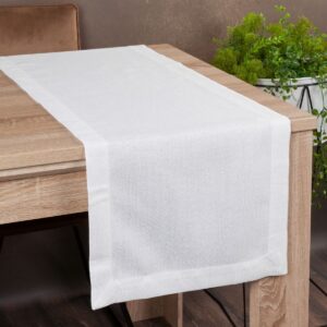 Decoratieve tafelloper wit OID-02