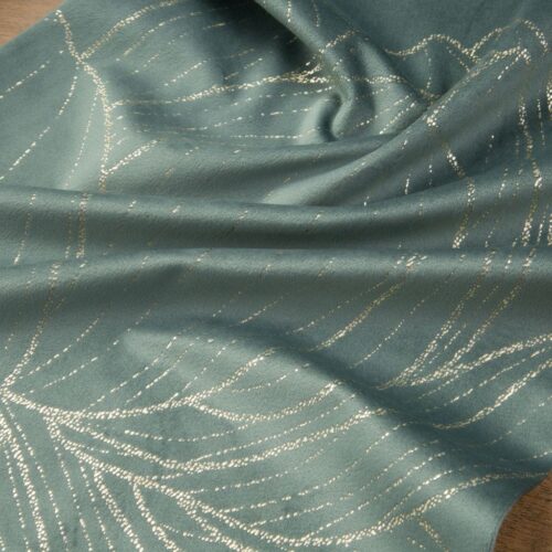 OIF-04c Fluwelen tafelloper met bloemenprint OIF-04