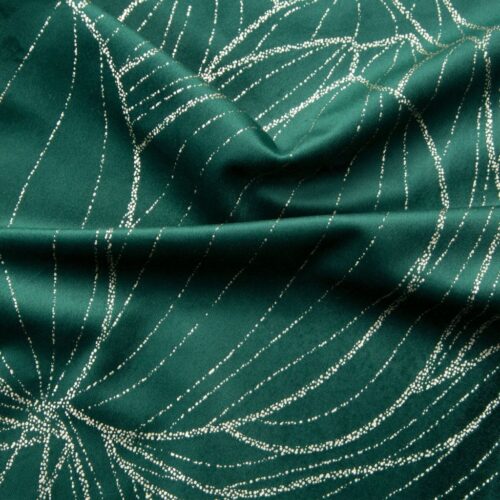 OIF-06c Fluwelen tafelloper met bloemenprint OIF-06