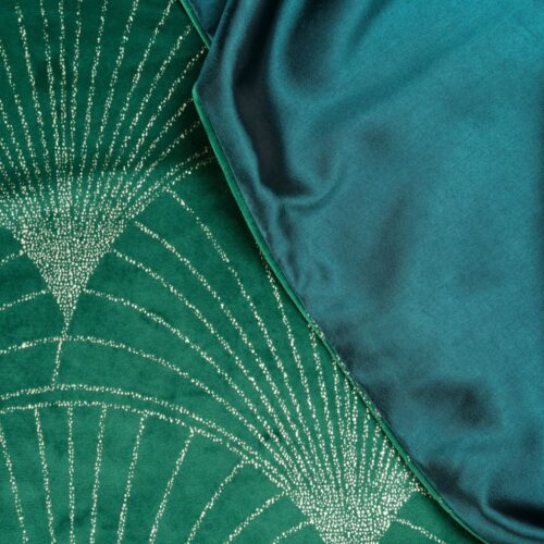 OIG-02c Velvet Tafelloper met Waaiers - Groen