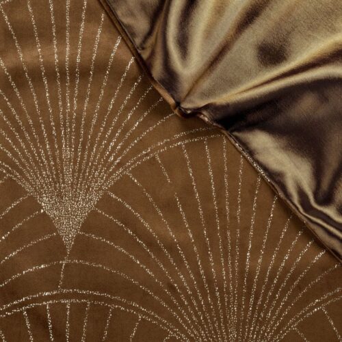 OIG-05c Velvet Tafelloper met Waaiers - Cognac