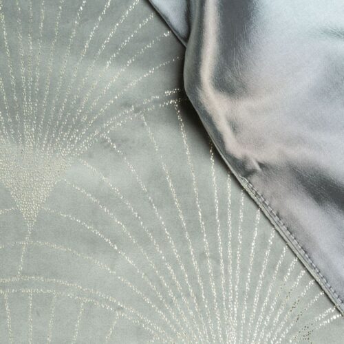 OIG-10c Velvet Tafelloper met Waaiers - Zilver