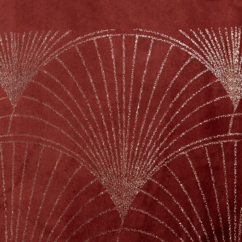 OIG-11b Velvet Tafelloper met Waaiers - Rood