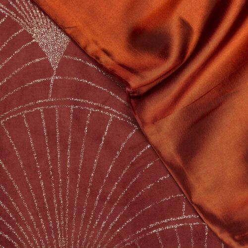 OIG-11c Velvet Tafelloper met Waaiers - Rood