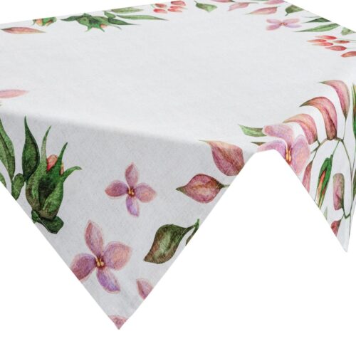 OIT-01-N Tafelloper van katoen met bloemenprint OIT-01