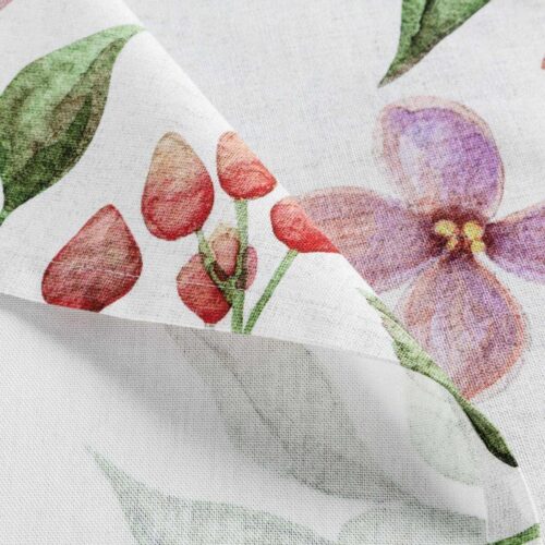 OIT-01a Tafelloper van katoen met bloemenprint OIT-01