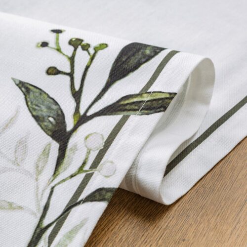 OIT-03a Tafelloper van katoen met bloemenprint OIT-03