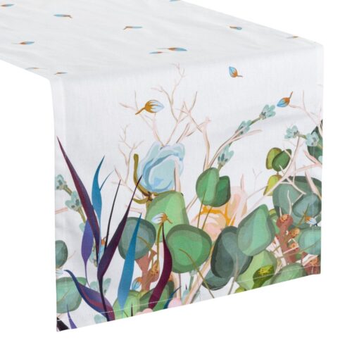 OIT-04-B Tafelloper van katoen met bloemenprint OIT-04