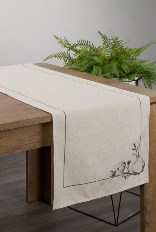 OIT-05-B Rechthoekige tafelloper met bloemenprint OIT-05