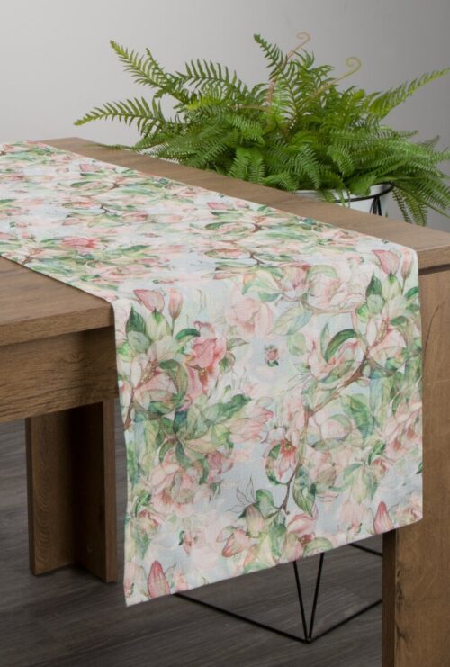 OIX-01 Loper met print van roze bloemen OIX-01