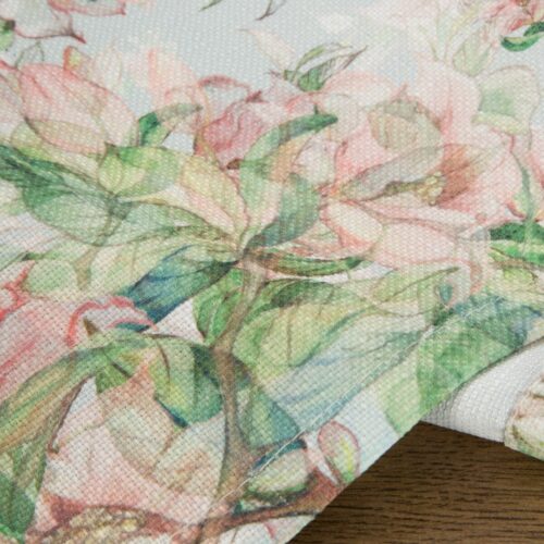 OIX-01a Loper met print van roze bloemen OIX-01