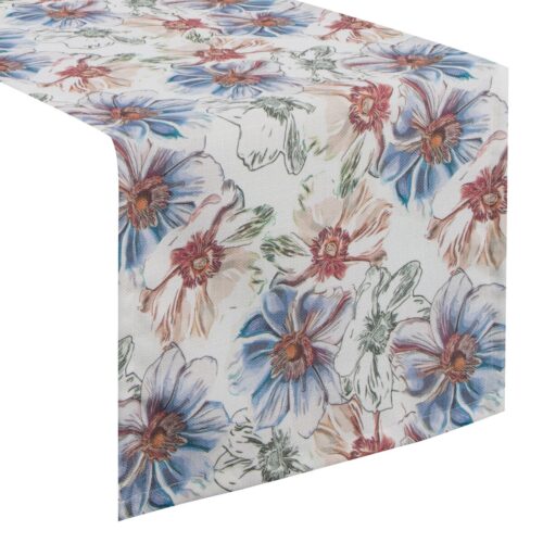 OIX-03b Loper met blauwe bloemenprint OIX-03