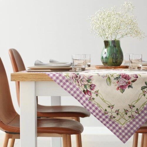 OJB-01-N Wandtapijt met geweven patroon van bloemen en vlinders OJB-01