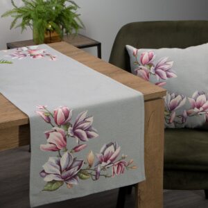 Tafelloper met geweven magnoliapatroon OJD-01-B