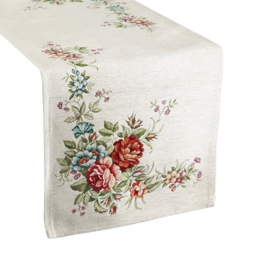 Wandloper met geweven bloemenpatroon OJI-01