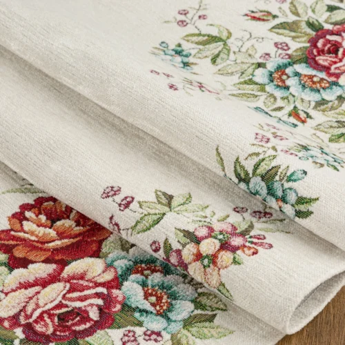Wandtapijt met geweven bloemenpatroon OJI-01