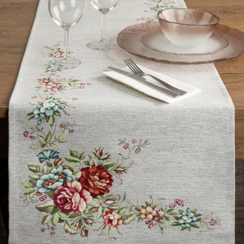 OJI-02-biez1 Wandloper met geweven bloemenpatroon OJI-02