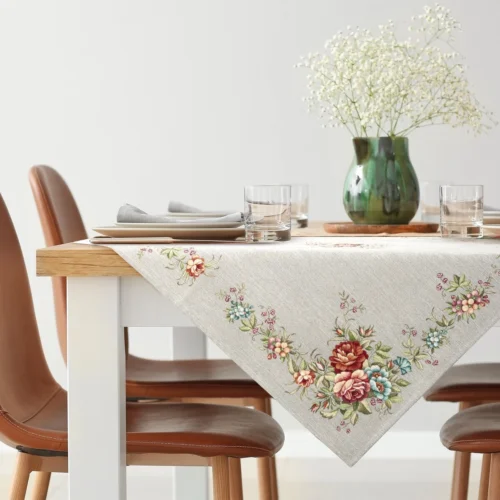 Wandtapijt met geweven bloemenpatroon OJI-02