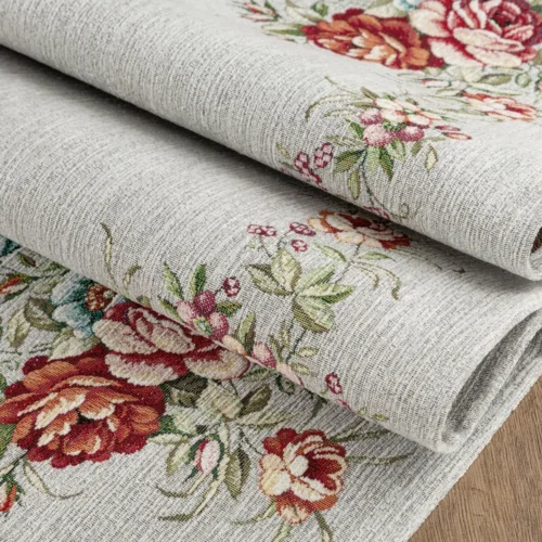 Wandtapijt met geweven bloemenpatroon OJI-02