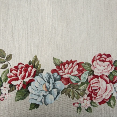 Loper van chenille wandtapijt met rozen OKH-01
