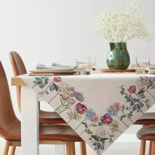 Chenille wandtapijt met bloemen OKH-02