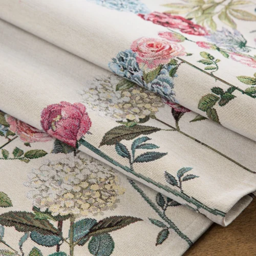 Chenille wandtapijt met bloemen OKH-02