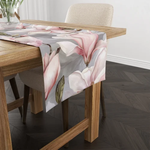 Tafelloper met magnolia print OM01-10 Emma