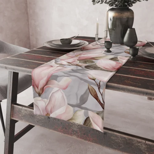 Tafelloper met magnolia print OM01-10 Emma