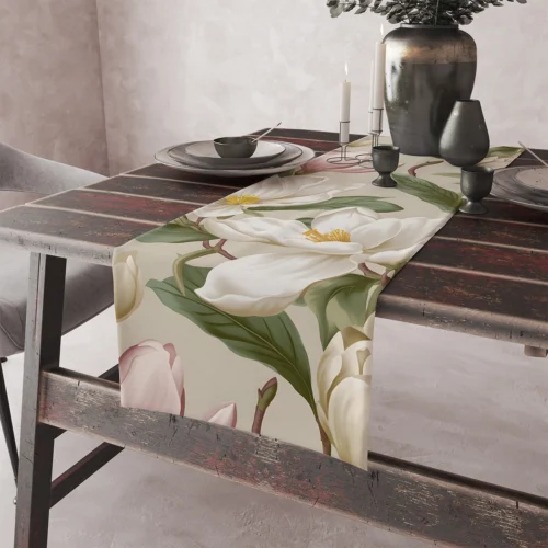 OM01-11bd Tafelloper met magnolia print OM01-11 Emma