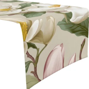 Tafelloper met magnolia print OM01-11 Emma