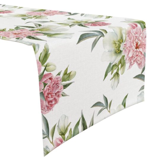 OM01-3-biez-bialy Tafelkleed met bloemenprint OM01-3 Emma