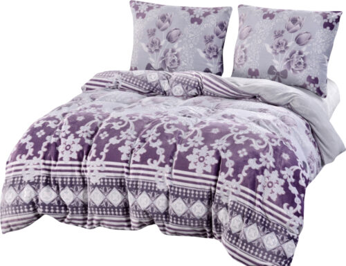 PDI-62 Dekbedovertrek met bloemen velours 200x200/220