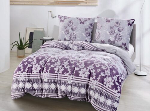 PDI-62 Dekbedovertrek met bloemen velours 200x200/220