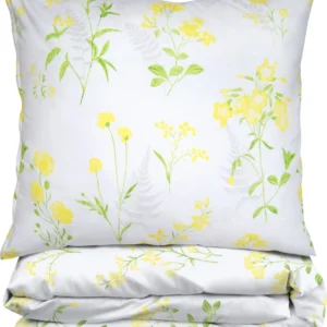 Dekbedovertrek premium katoen gele bloemen PFX-38
