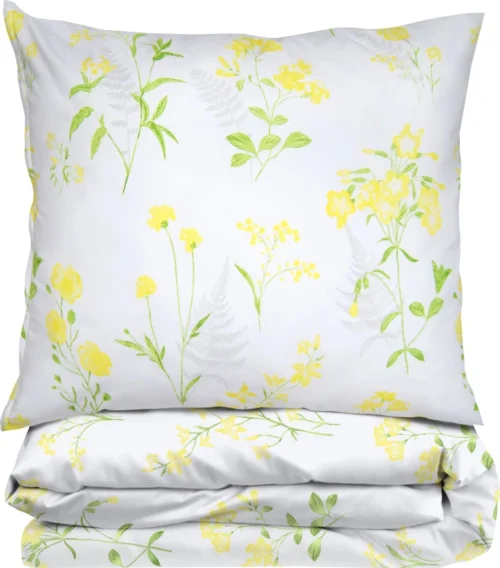 PFX-38 Dekbedovertrek premium katoen gele bloemen PFX-38