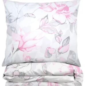 Dekbedovertrek premium katoen met roze bloemen PFX-39