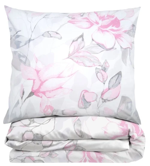 PFX-39. Dekbedovertrek premium katoen met roze bloemen PFX-39