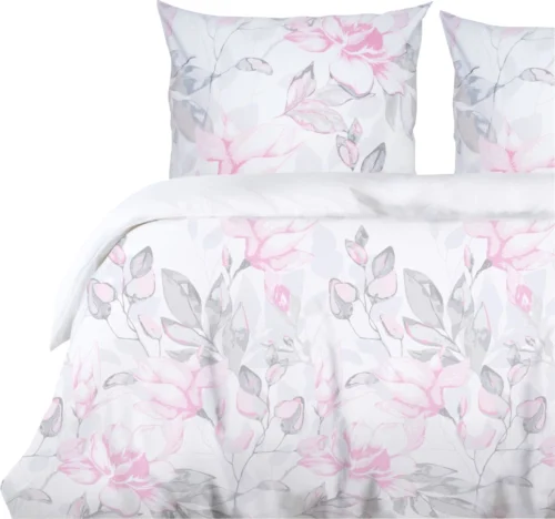PFX-39a Dekbedovertrek premium katoen met roze bloemen PFX-39