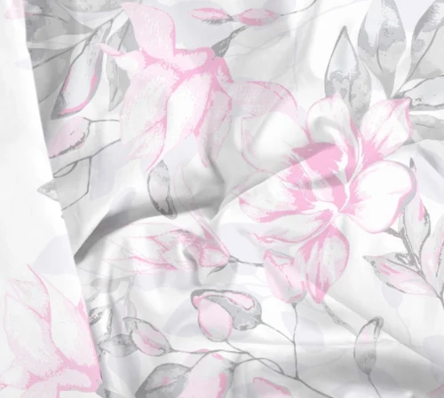 PFX-39b Dekbedovertrek premium katoen met roze bloemen PFX-39