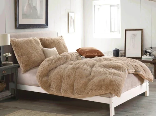 PMJ-03 Fluffy Dekbedovertrek Beige Bont PMJ-03 200x200/220