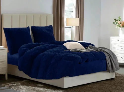 PMJ-05 Fluffy Dekbedovertrek Donkerblauw Bont PMJ-05 200x200/220