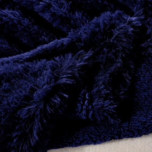 PMJ-05b Fluffy Dekbedovertrek Donkerblauw Bont PMJ-05 200x200/220