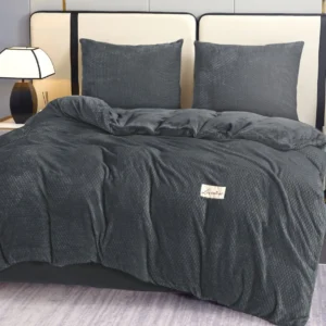 Pluche dekbedovertrek met reliëfpatroon PMK-01 160x200