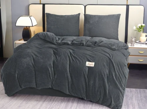 PMK-01 Pluche dekbedovertrek met reliëfpatroon PMK-01 160x200