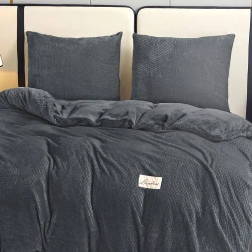 PMK-01a Pluche dekbedovertrek met reliëfpatroon PMK-01 160x200