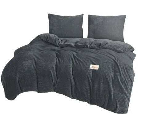 PMK-01w Pluche dekbedovertrek met reliëfpatroon PMK-01 160x200